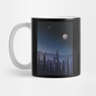 Forest Midnight D20 Dice Full Moon TTRPG Landscape Mug